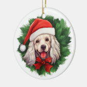 Cocker Spaniel Kerstmis Keramisch Ornament (Links)