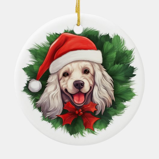 Cocker Spaniel Kerstmis Keramisch Ornament (Achterkant)