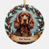 Cocker Spaniel Kerstmis Keramisch Ornament (Voorkant)