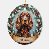 Cocker Spaniel Kerstmis Keramisch Ornament (Links)