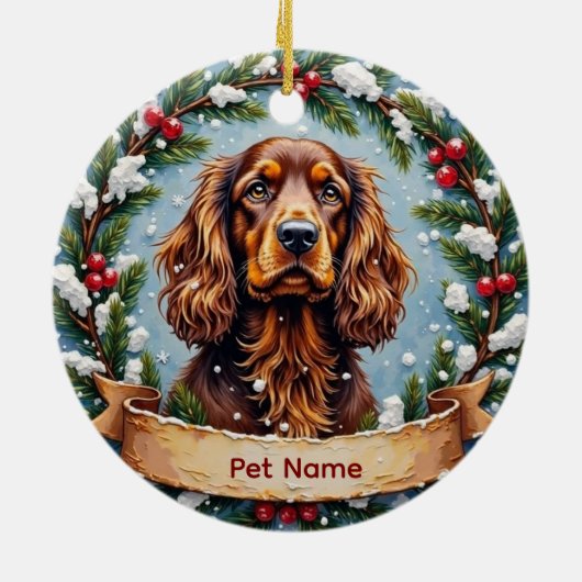 Cocker Spaniel Kerstmis Keramisch Ornament (Achterkant)