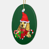 Cocker Spaniel Kerstmis Keramisch Ornament (Links)