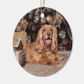 Cocker Spaniel Kerstmis Keramisch Ornament (Links)