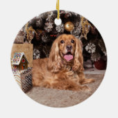 Cocker Spaniel Kerstmis Keramisch Ornament (Achterkant)