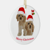 Cocker spaniel Kerstmis Keramisch Ornament (Rechts)