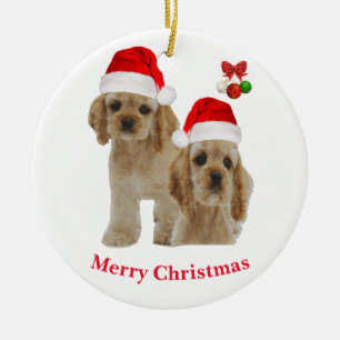 Cocker spaniel Kerstmis Keramisch Ornament