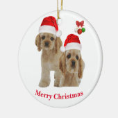 Cocker spaniel Kerstmis Keramisch Ornament (Links)