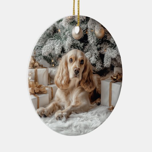 Cocker Spaniel Kerstmis Keramisch Ornament (Rechts)