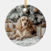 Cocker Spaniel Kerstmis Keramisch Ornament (Voorkant)