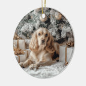 Cocker Spaniel Kerstmis Keramisch Ornament (Links)