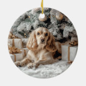 Cocker Spaniel Kerstmis Keramisch Ornament (Achterkant)