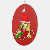 Cocker Spaniel Kerstmis Keramisch Ornament (Links)