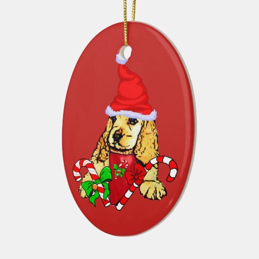 Cocker Spaniel Kerstmis Keramisch Ornament (Links)