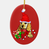 Cocker Spaniel Kerstmis Keramisch Ornament (Voorkant)