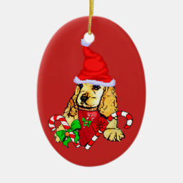 Cocker Spaniel Kerstmis Keramisch Ornament