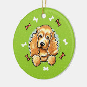 Cocker Spaniel Kerstmis Keramisch Ornament (Links)