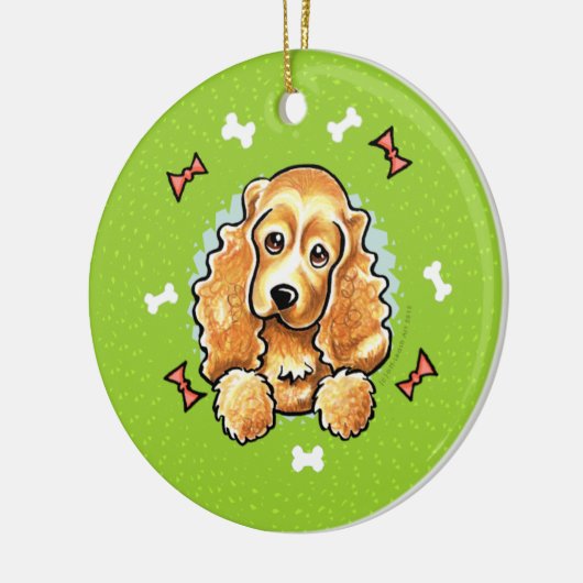 Cocker Spaniel Kerstmis Keramisch Ornament (Links)