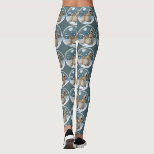 Cocker Spaniel Kerstmis Leggings (Achterkant)