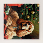 Cocker Spaniel Kerstmis Legpuzzel (Horizontaal)