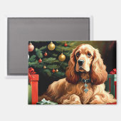 Cocker Spaniel Kerstmis Magneet (Voorkant / Achterkant)