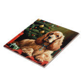 Cocker Spaniel Kerstmis Tegeltje (Zijkant)