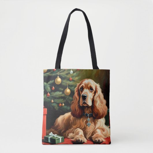 Cocker Spaniel Kerstmis Tote Bag (Voorkant)