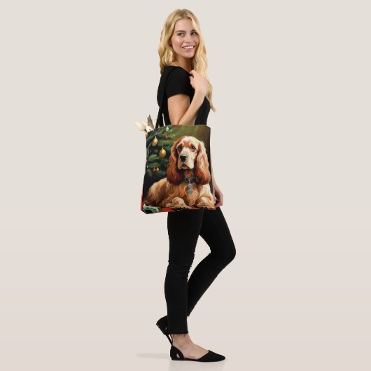 Cocker Spaniel Kerstmis Tote Bag (Op model)