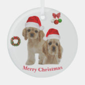 Cocker spaniel kerstornament glas ornament (Voorkant)