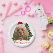 Cocker Spaniel kerstpapier borden Papieren Bordje (Feest)