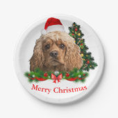 Cocker Spaniel kerstpapier borden Papieren Bordje (Voorkant)
