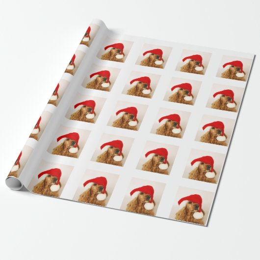 Cocker Spaniel kerstpapier Cadeaupapier (Uitgerold)