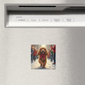 Cocker Spaniel Kerstparade Vakantieschilderij Magneet (Insitu (Vaatwasser))