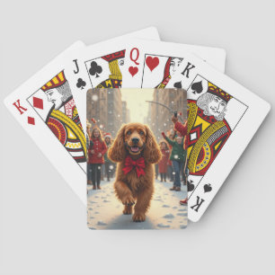 Cocker Spaniel Kerstparade Vakantieschilderij Pokerkaarten