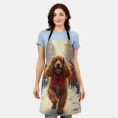 Cocker Spaniel Kerstparade Vakantieschilderij Schort (Gedragen)