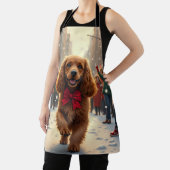 Cocker Spaniel Kerstparade Vakantieschilderij Schort (Insitu)