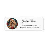 Cocker Spaniel kerstretouradres Etiket (Voorkant)