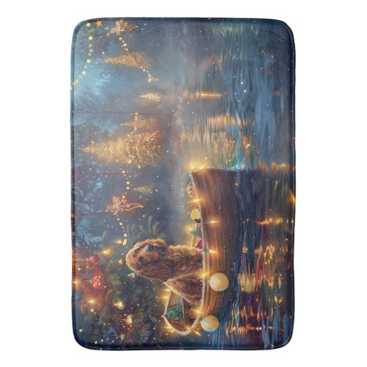 Cocker Spaniel Kerstvakantie Badmat (Voorkant Verticaal)