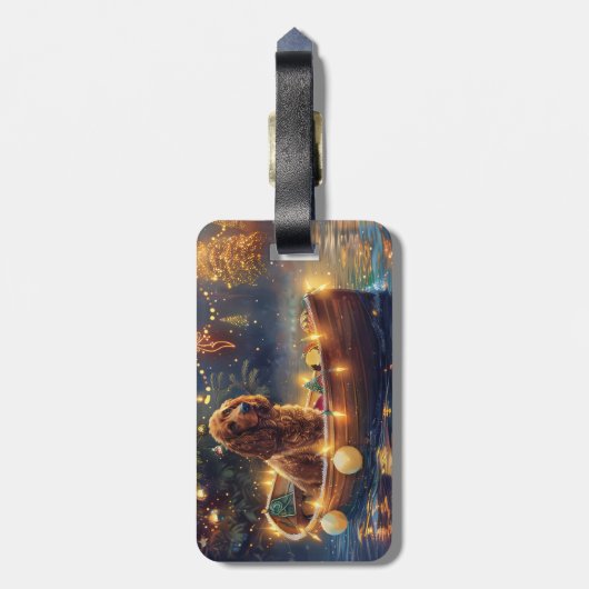 Cocker Spaniel Kerstvakantie Bagagelabel (Achterkant verticaal)