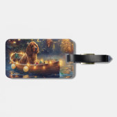 Cocker Spaniel Kerstvakantie Bagagelabel (Achterkant horizontaal)