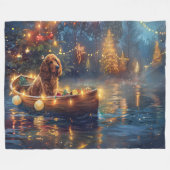 Cocker Spaniel Kerstvakantie Fleece Deken (Voorkant (Horizontaal))
