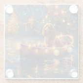 Cocker Spaniel Kerstvakantie Glazen Onderzetter (Achterkant)