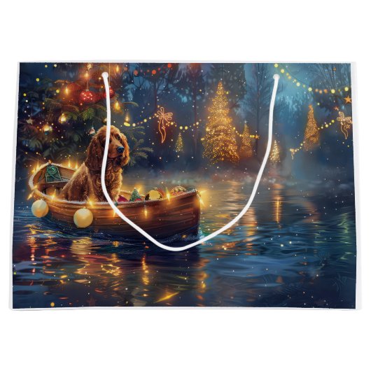 Cocker Spaniel Kerstvakantie Groot Cadeauzakje (Voorkant)