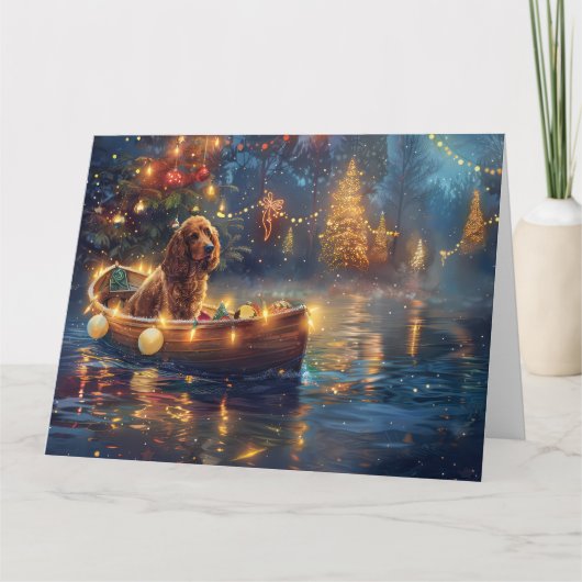 Cocker Spaniel Kerstvakantie Kaart (Voorkant)