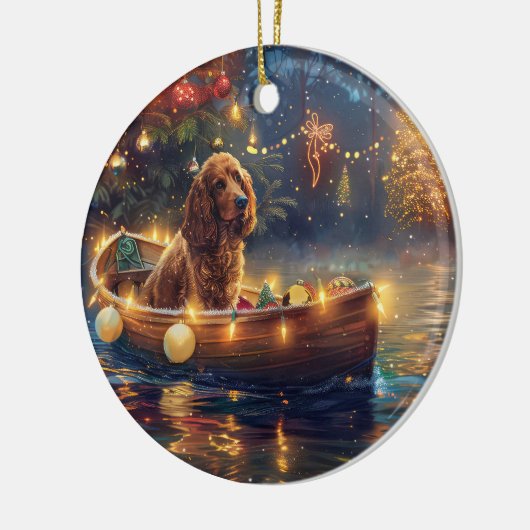 Cocker Spaniel Kerstvakantie Keramisch Ornament (Links)