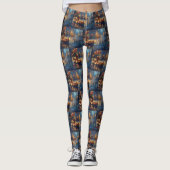 Cocker Spaniel Kerstvakantie Leggings (Voorkant)