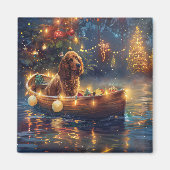 Cocker Spaniel Kerstvakantie Magneet (Voorkant)
