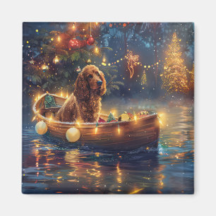 Cocker Spaniel Kerstvakantie Magneet