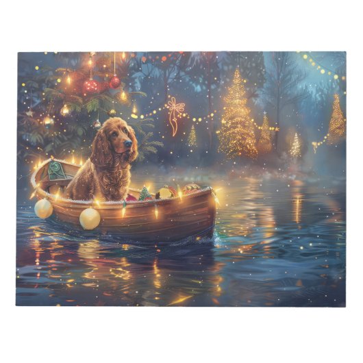 Cocker Spaniel Kerstvakantie Notitieblok (Voorkant)