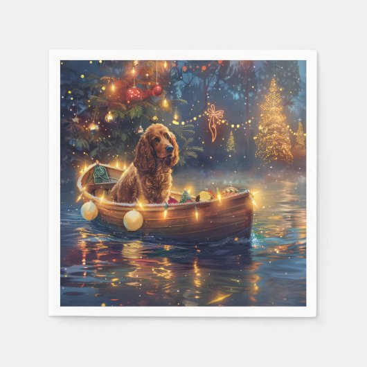 Cocker Spaniel Kerstvakantie Servet (Voorkant)