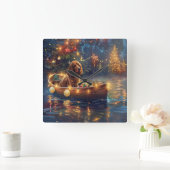 Cocker Spaniel Kerstvakantie Vierkante Klok (Huis)